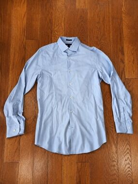 Banana Republic Non-Iron Tailored Fit Dress Shirt Mens Medium Blue Button Up